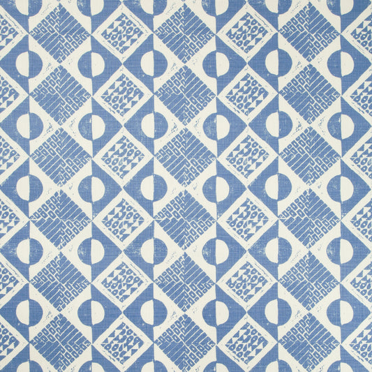 Circles And Squares Fabric by Lee Jofa in Azure