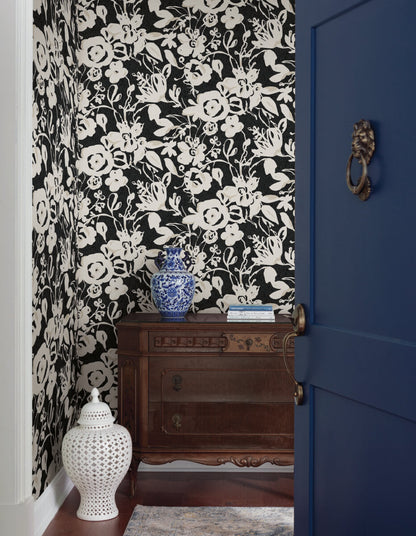 Brushstroke Floral Wallpaper
