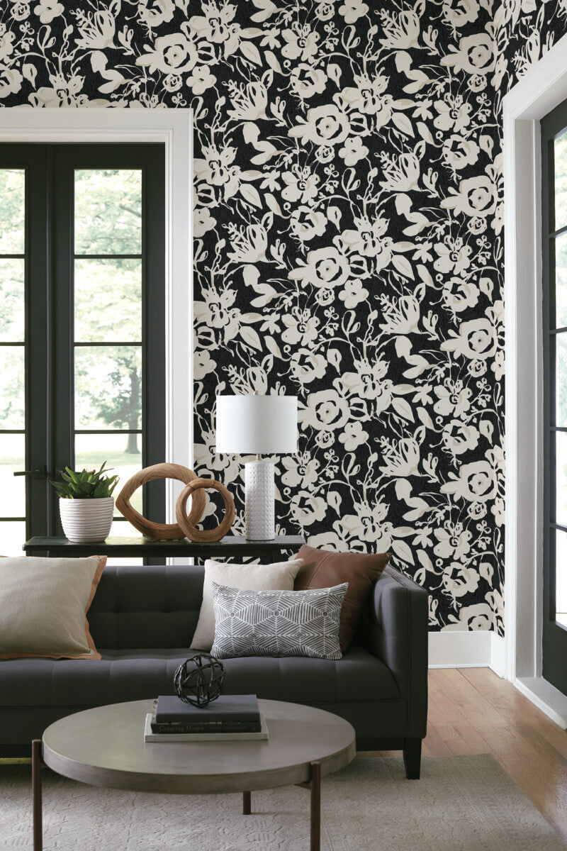 Brushstroke Floral Wallpaper
