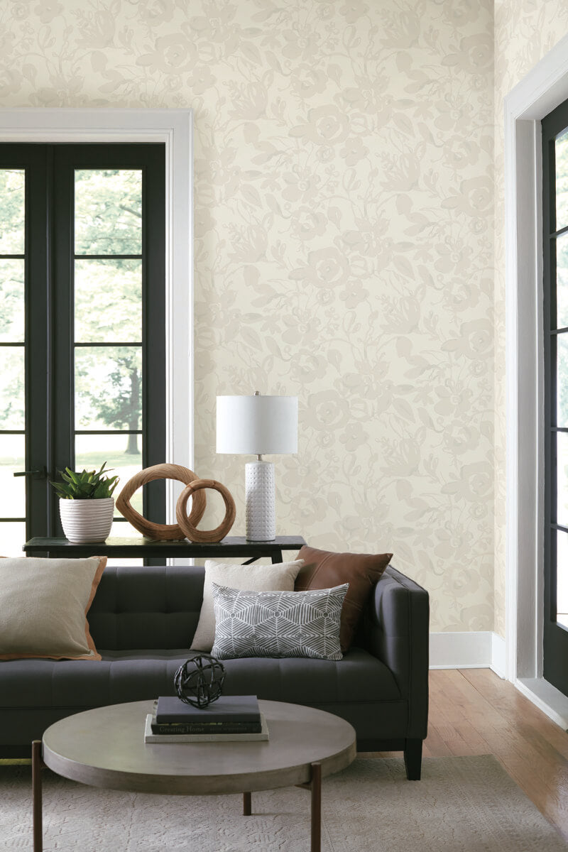 Brushstroke Floral Wallpaper