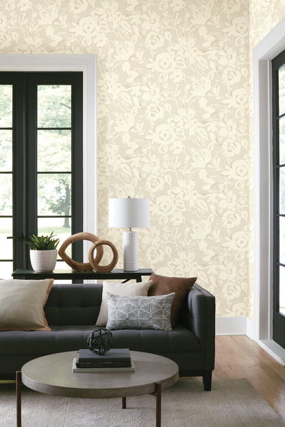 Brushstroke Floral Wallpaper