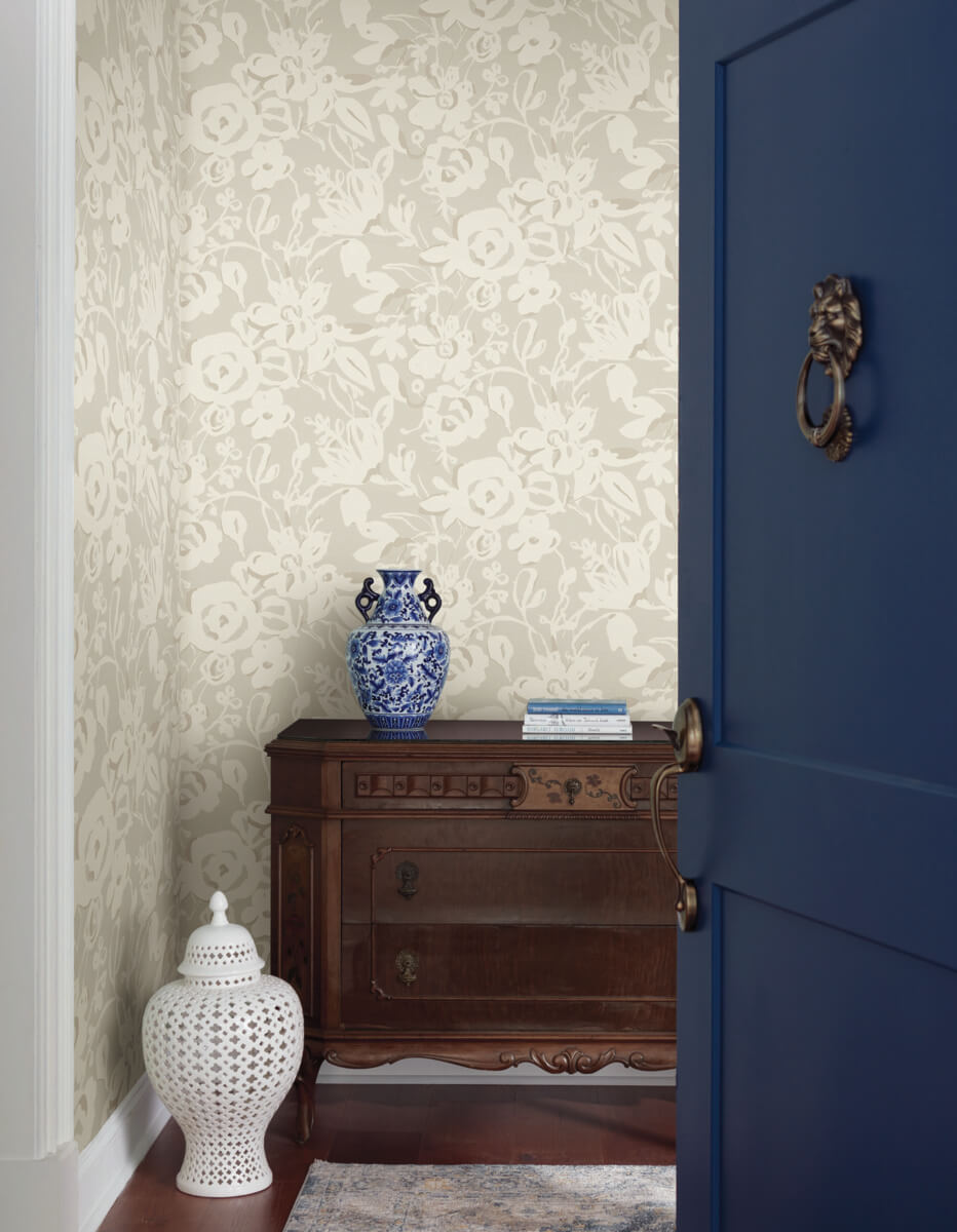 Brushstroke Floral Wallpaper