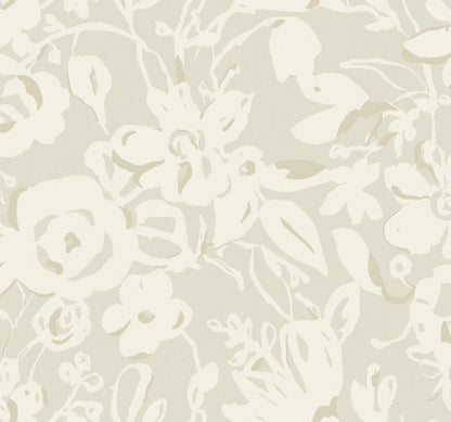 Brushstroke Floral Wallpaper