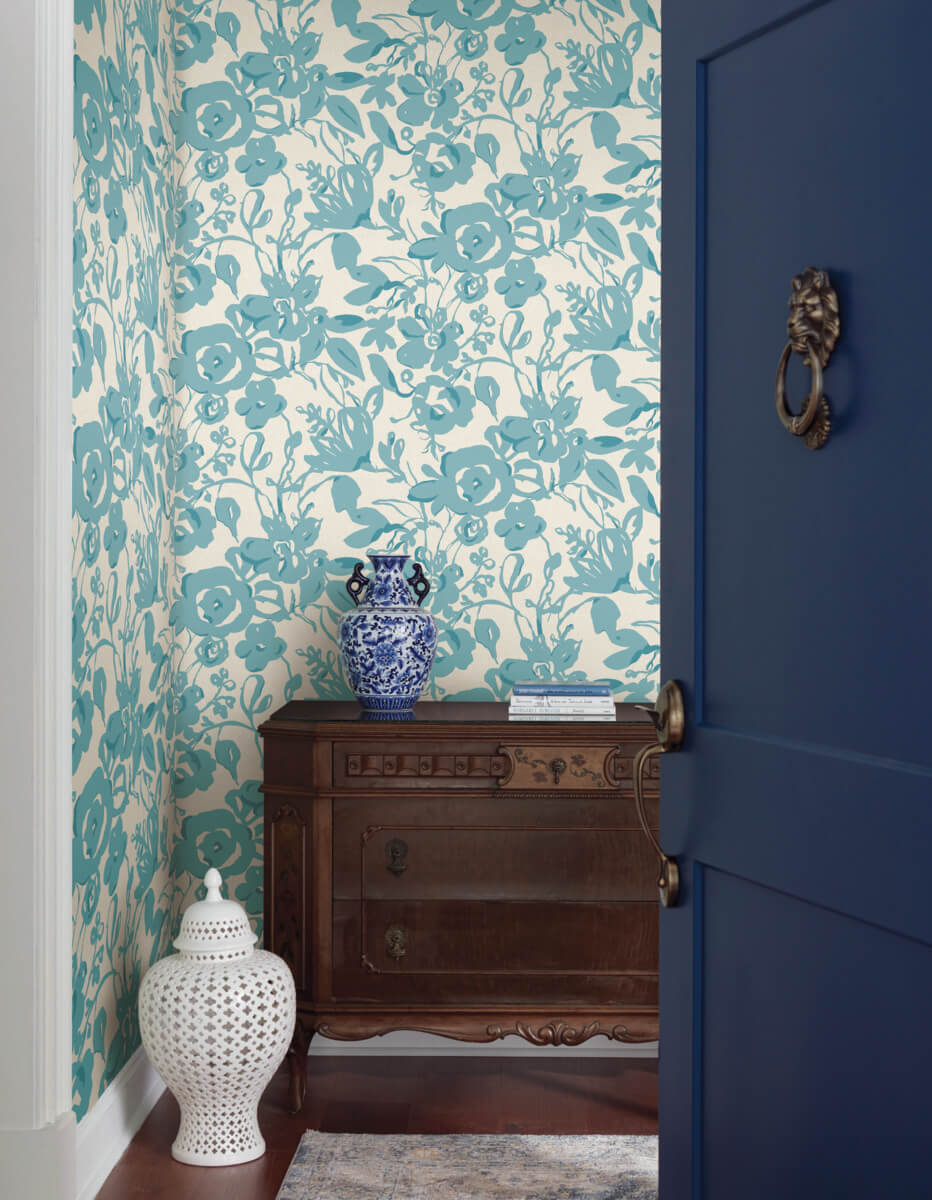 Brushstroke Floral Wallpaper