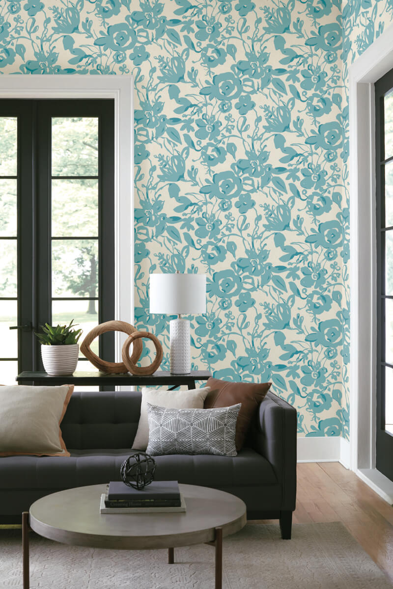 Brushstroke Floral Wallpaper