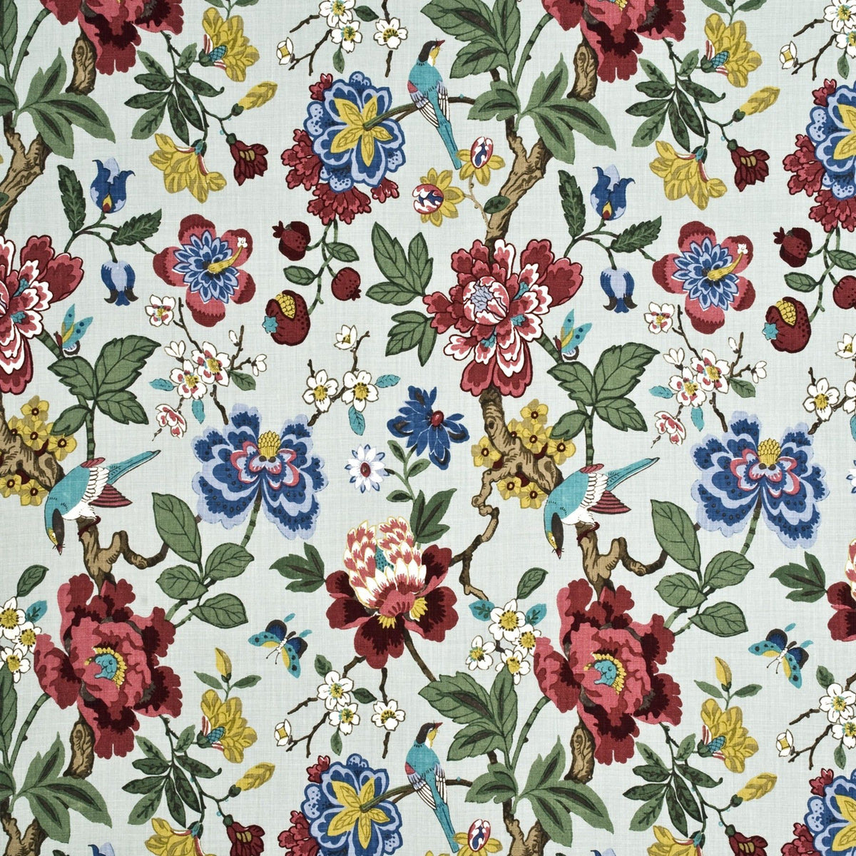 Persian Pomegranate Fabric by G P & J Baker in Aqua/Multi
