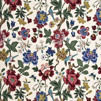 Persian Pomegranate Fabric by G P & J Baker in Red/Indigo/Stone
