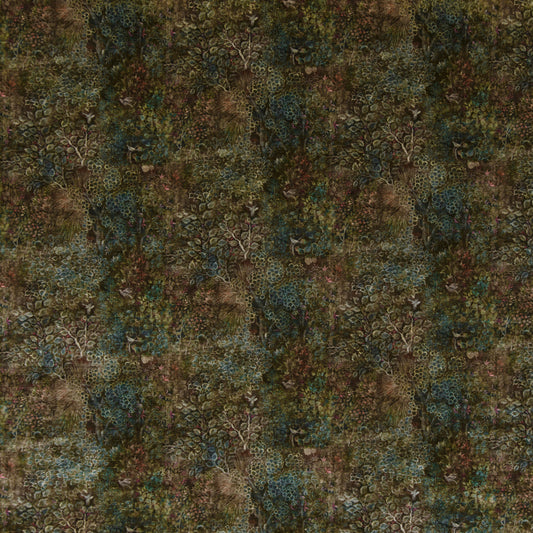 Persian Garden Velvet Fabric by G P & J Baker in Teal/Spice