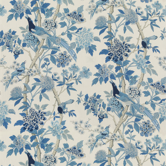 Hydrangea Bird (Archive) Fabric by G P & J Baker in Blue