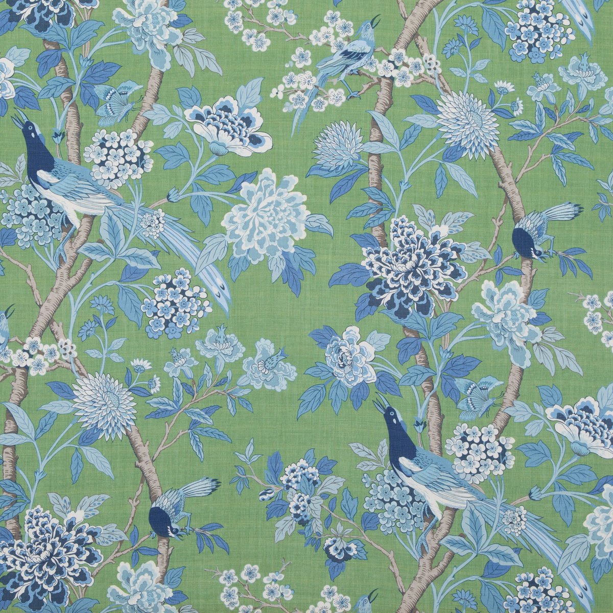 Hydrangea Bird (Archive) - Emerald/Blue