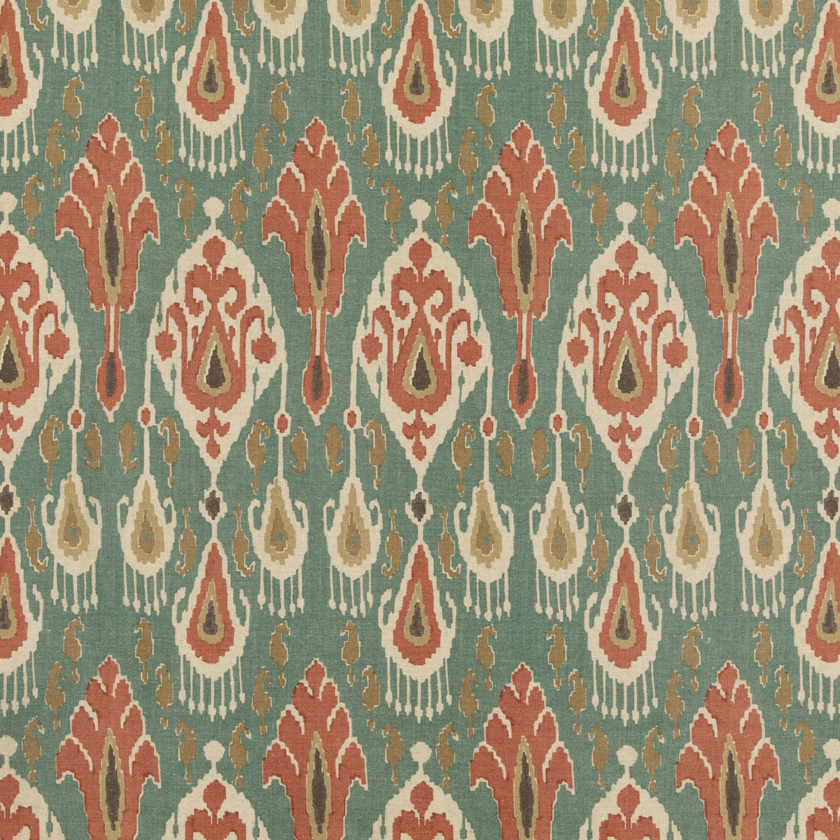 Ikat Bokhara Fabric by G P & J Baker in Teal