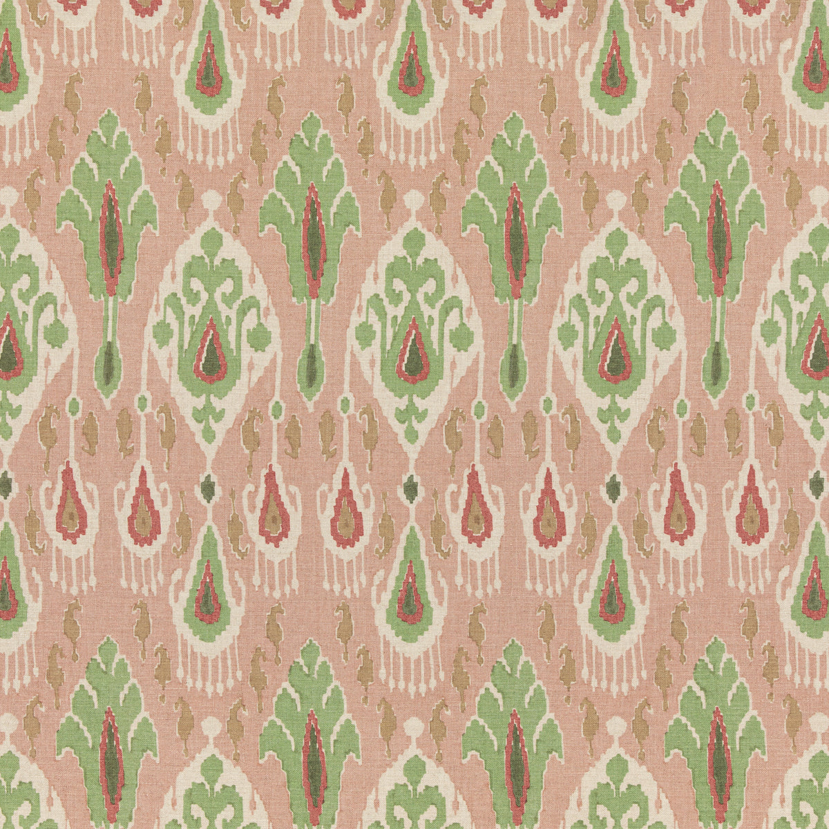 Ikat Bokhara Fabric by G P & J Baker in Rose/Green