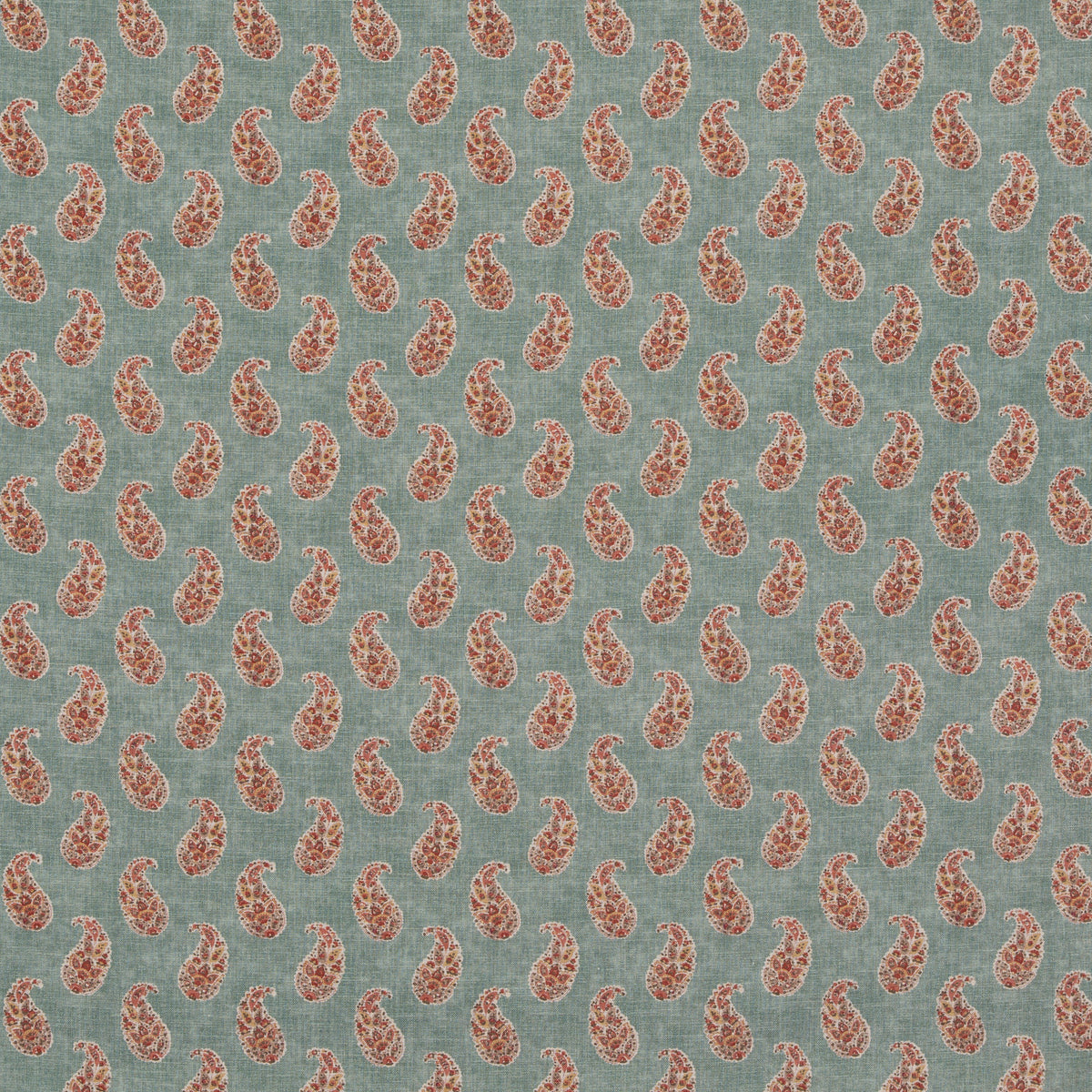 Patola Paisley Fabric by G P & J Baker in Aqua