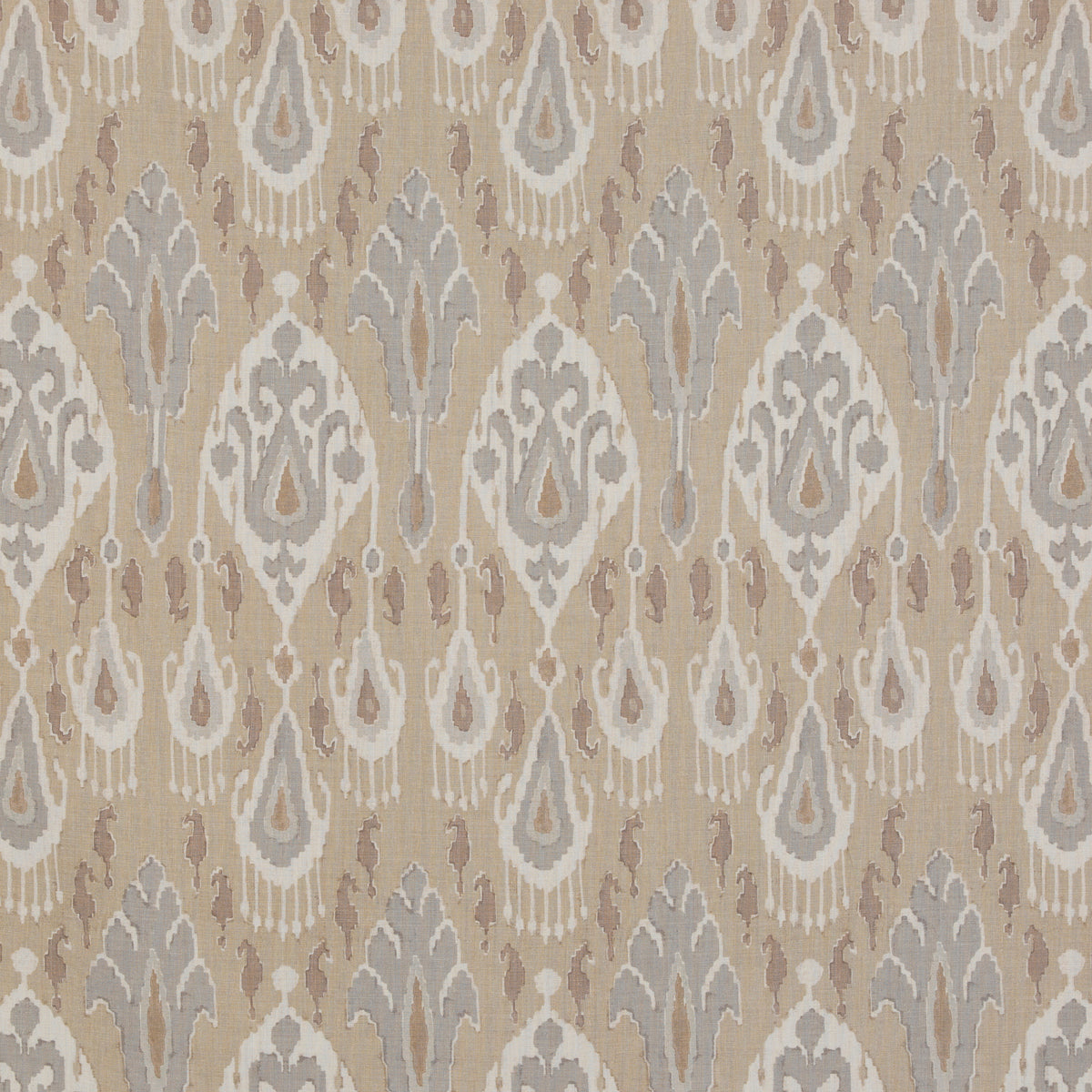 Ikat Bokhara Linen Fabric by G P & J Baker in Parchment