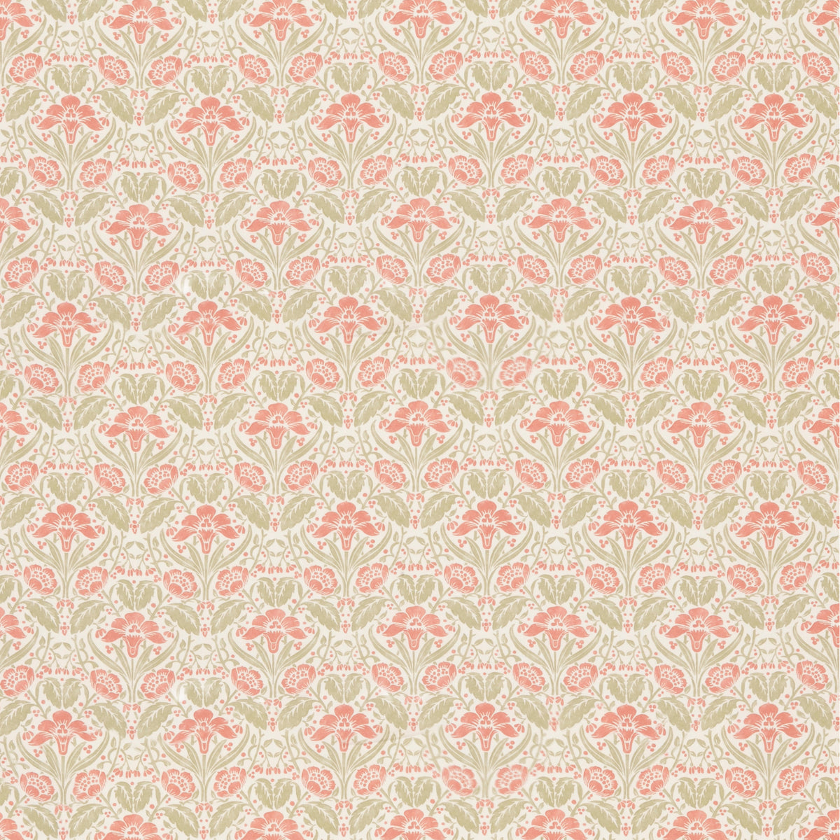 Iris Meadow Cotton Fabric by G P & J Baker in Pink/Green