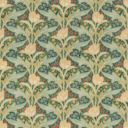 Tulip & Jasmine Cotton Fabric by G P & J Baker in Emerald