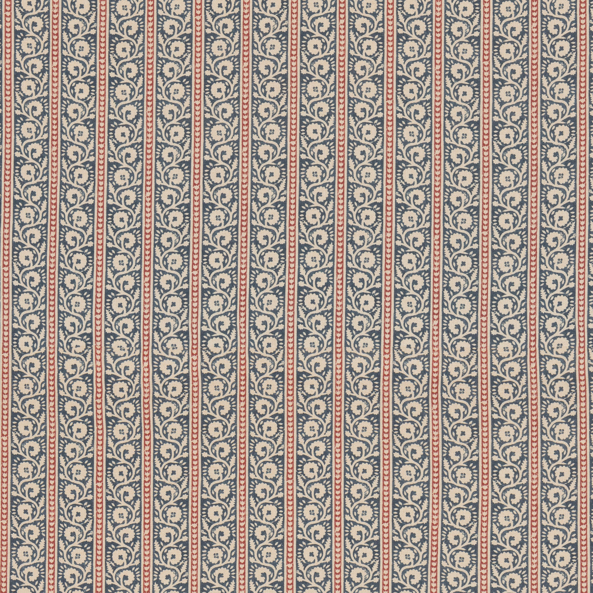 Bibury Fabric by G P & J Baker in Indigo/Red