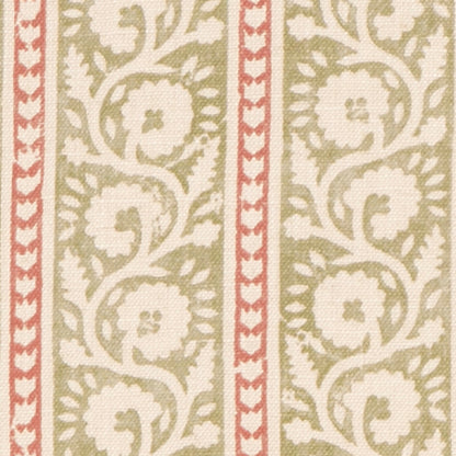 Bibury Fabric by G P & J Baker in Green/Red