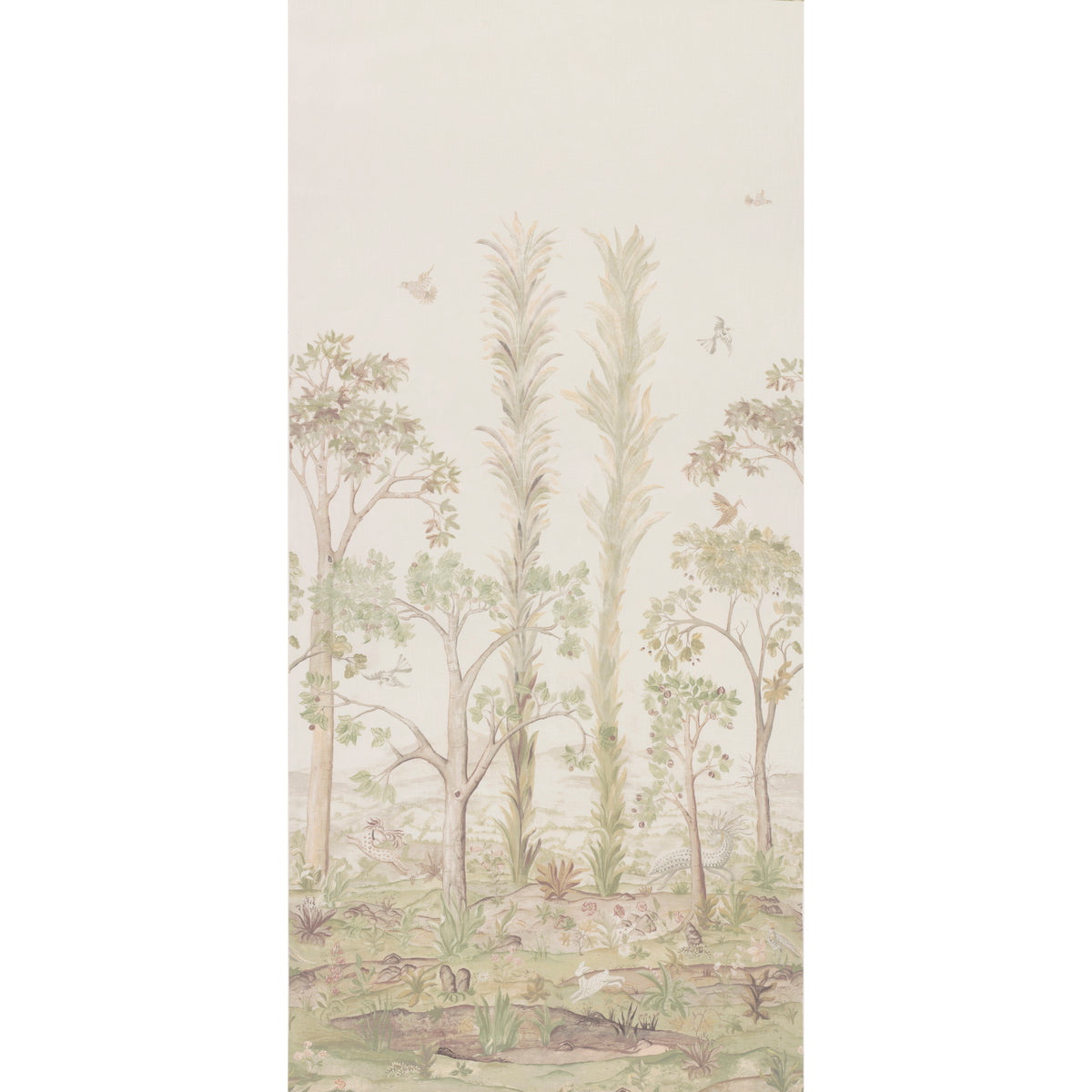 Tall Trees Printed Panel - Soft Green