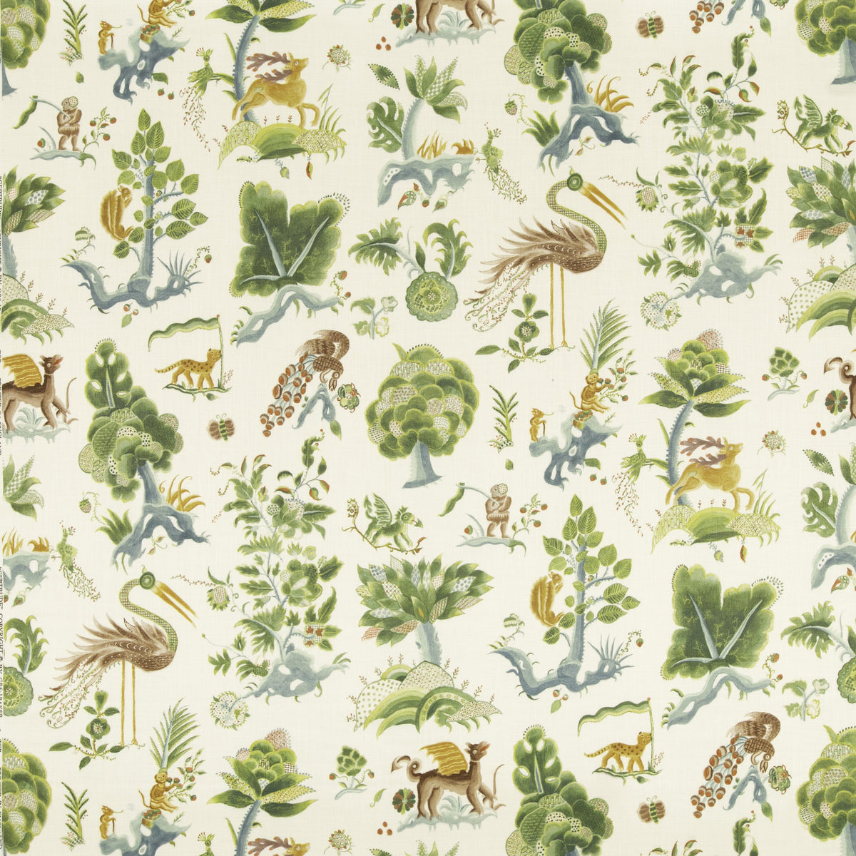 Gertrude Fabric by G P & J Baker in Emerald/Blue