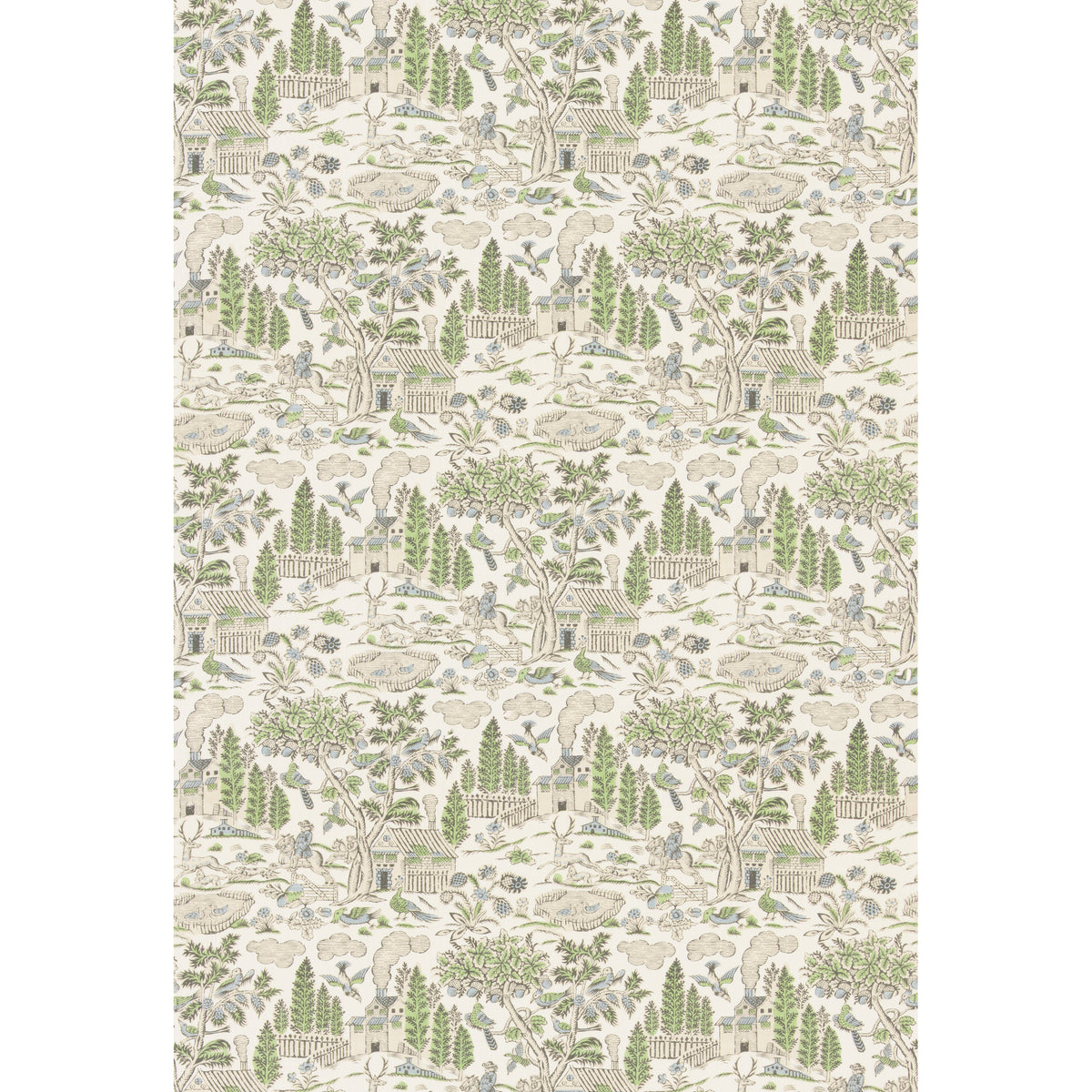 Home Park Fabric by G P & J Baker in Green/Blue