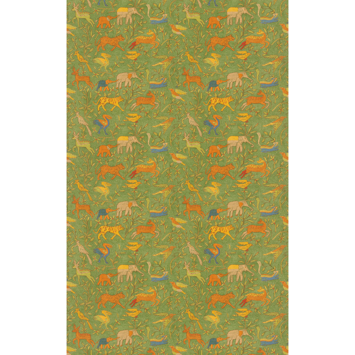 Noah's Ark Fabric by G P & J Baker in Green