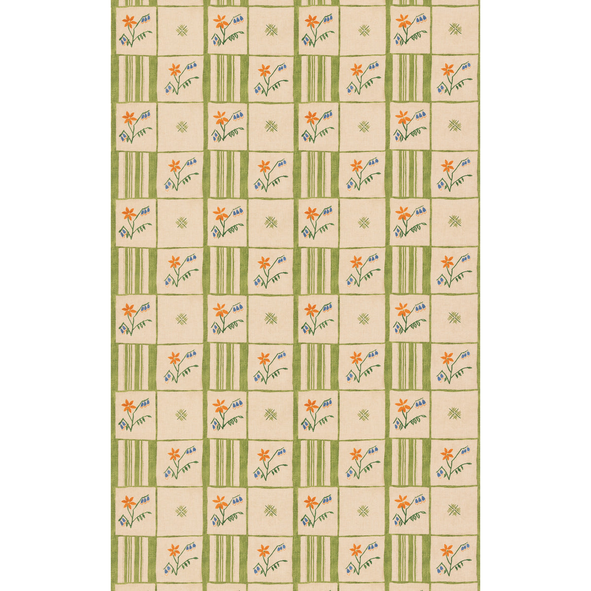 Forget-Me-Not Fabric by G P & J Baker in Green