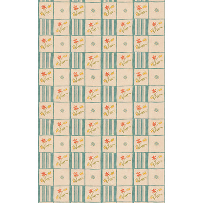 Forget-Me-Not Fabric by G P & J Baker in Teal/Spice