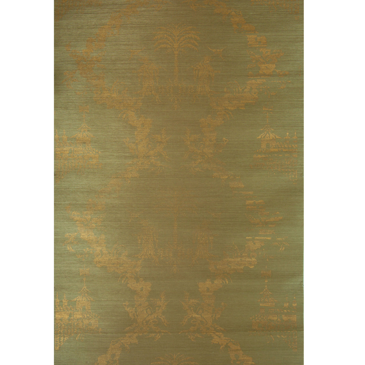 Chiri On Sisal & Cotton - Gold On Spring Green