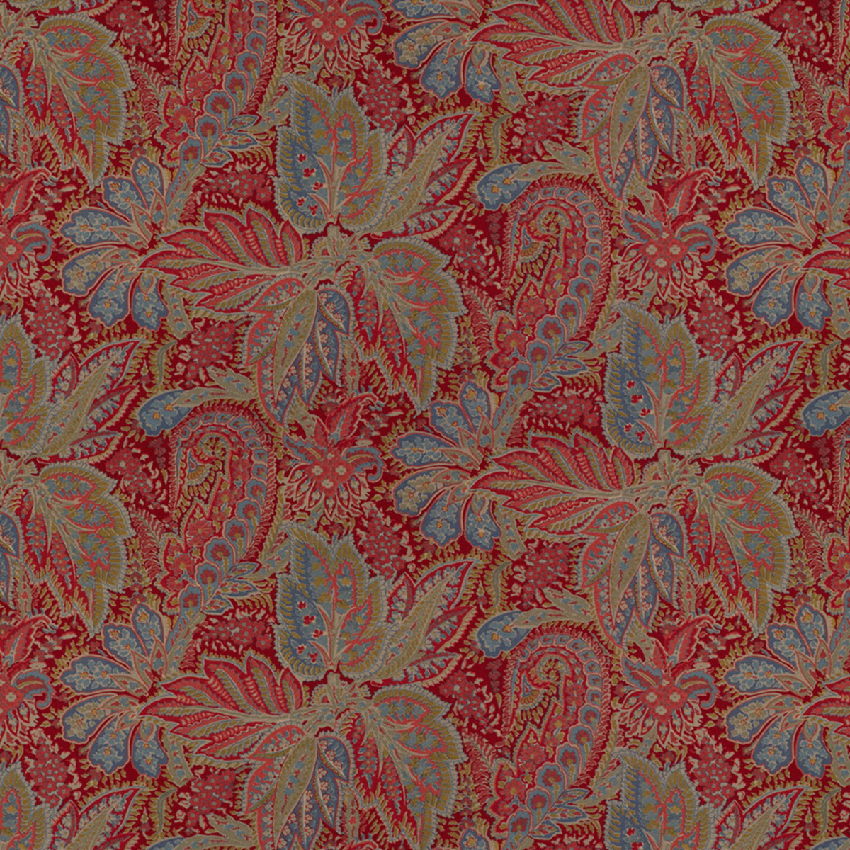 Chandigarh Cotton And Linen Print Fabric by Brunschwig & Fils in Garnet