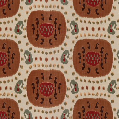 Samarkand Cotton And Linen Print Fabric by Brunschwig & Fils in Brown On Beige