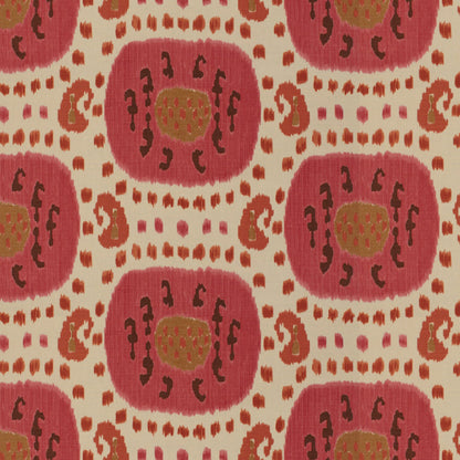 Samarkand Cotton And Linen Print Fabric by Brunschwig & Fils in Dusty Rose/Rust