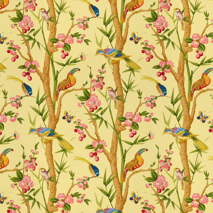 Toucans Fabric by Brunschwig & Fils in Jaune