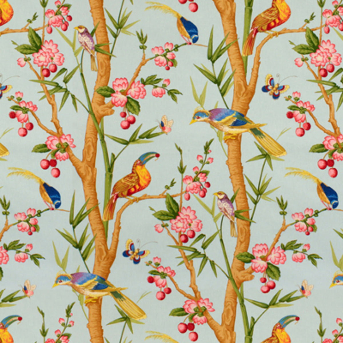 Toucans Fabric by Brunschwig & Fils in Bleu