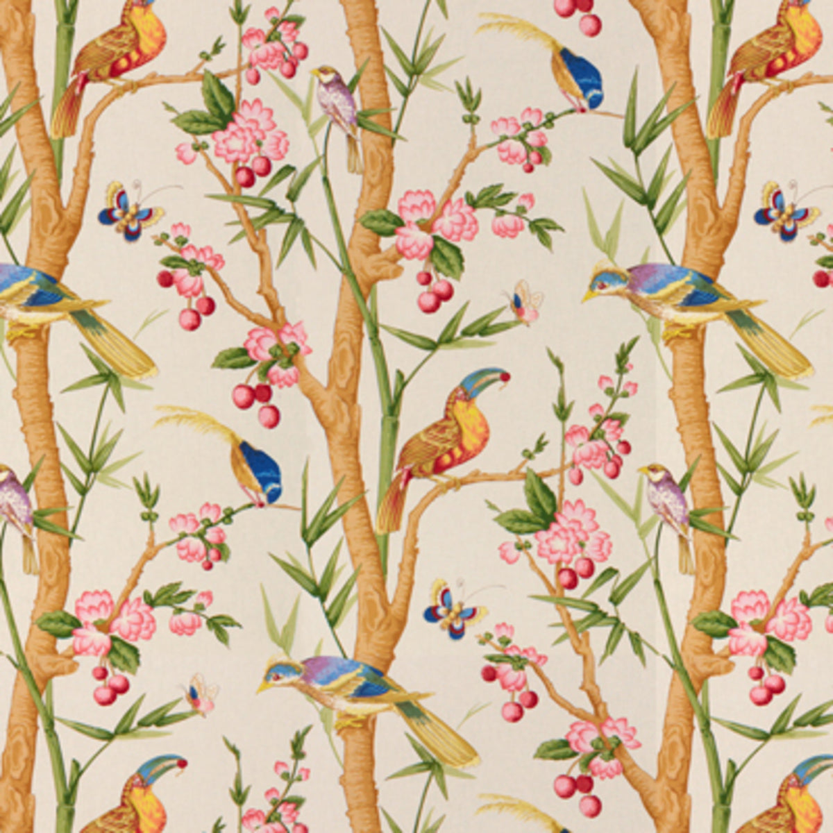 Toucans Fabric by Brunschwig & Fils in Beige