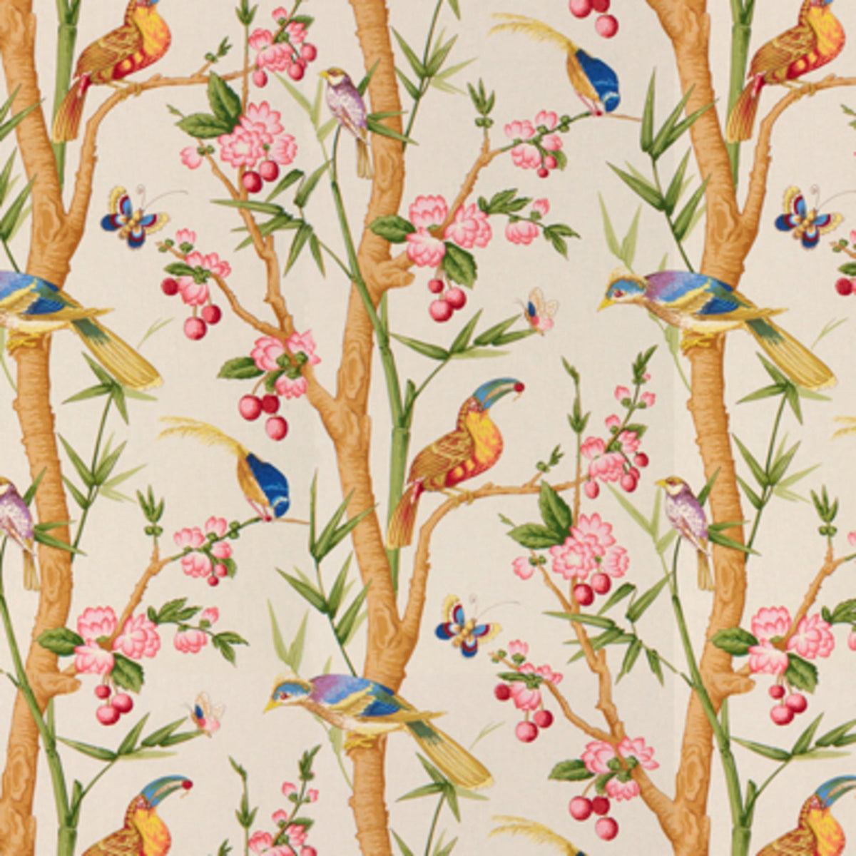 Toucans Fabric by Brunschwig & Fils in Beige