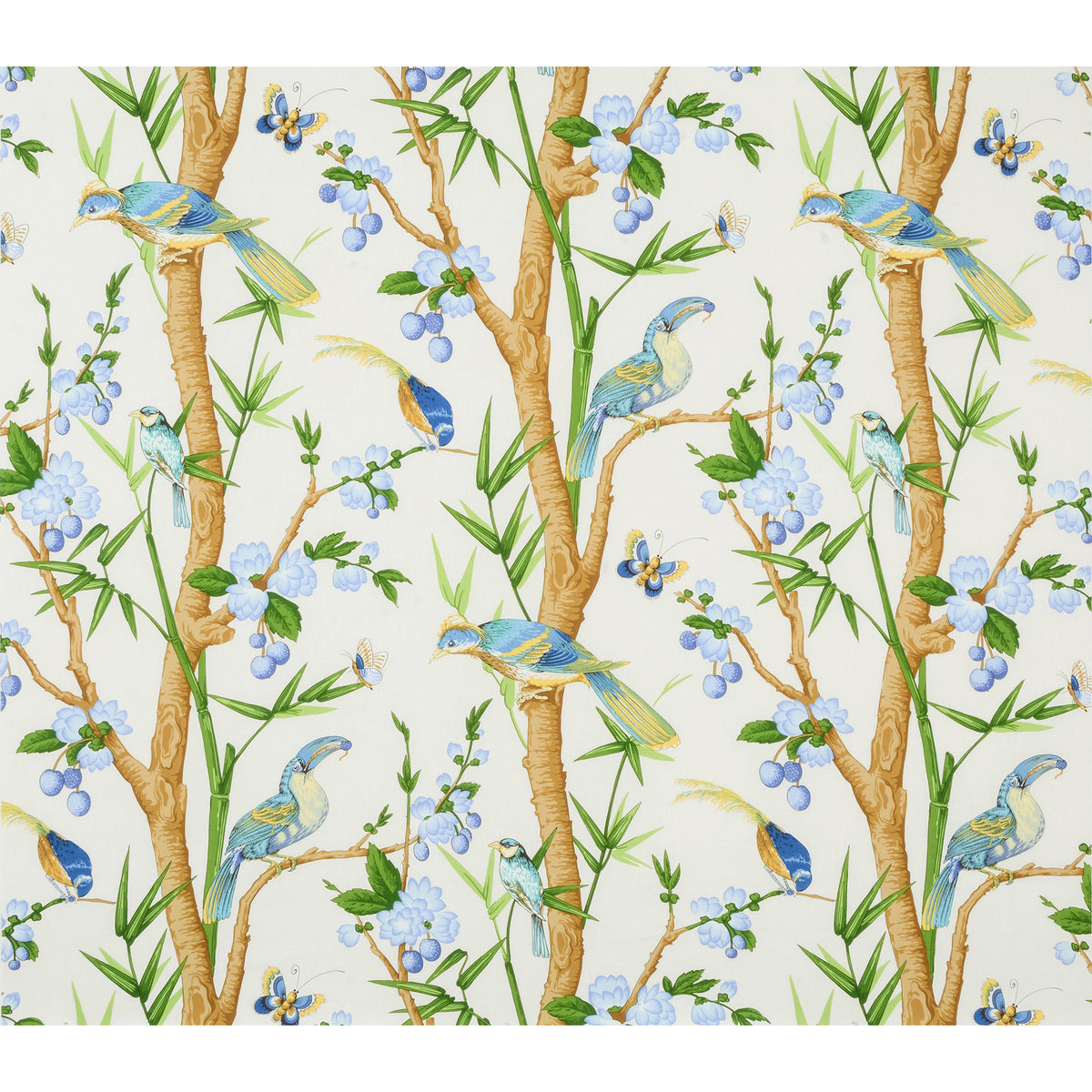 Toucans Fabric by Brunschwig & Fils in Aqua/Blue