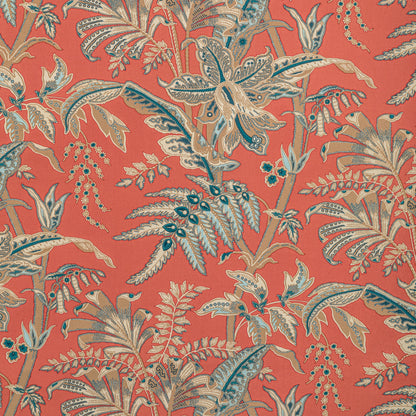 Seychelles Cotton Print Fabric by Brunschwig & Fils in Coral