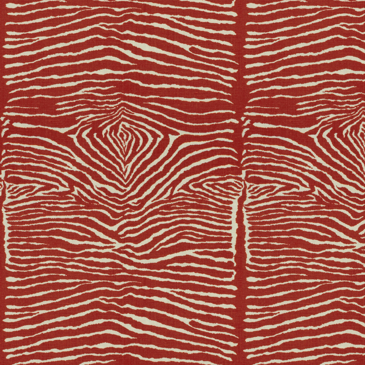 Le Zebre Linen Print Fabric by Brunschwig & Fils in Red