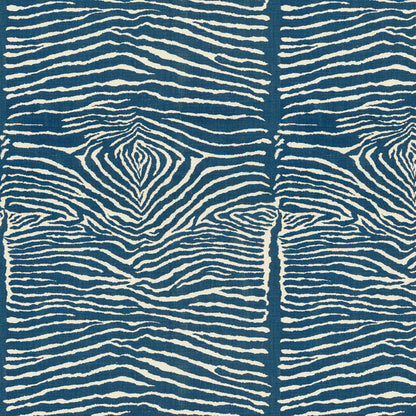 Le Zebre Linen Print Fabric by Brunschwig & Fils in Indigo