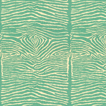 Le Zebre Linen Print Fabric by Brunschwig & Fils in Aqua