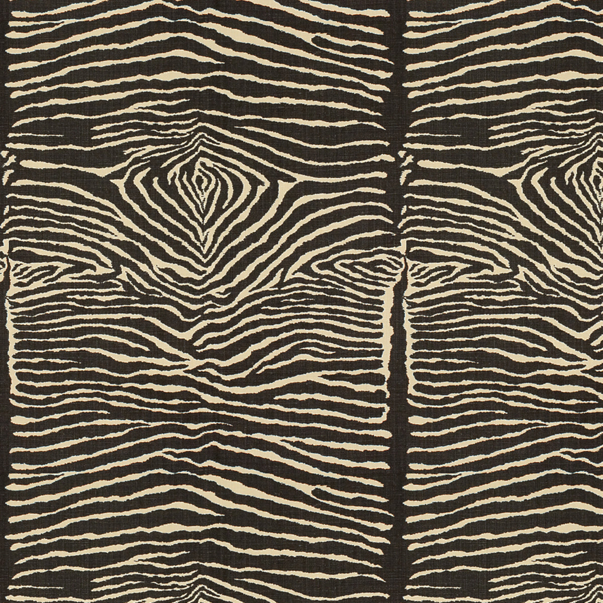 Le Zebre Linen Print Fabric by Brunschwig & Fils in Black