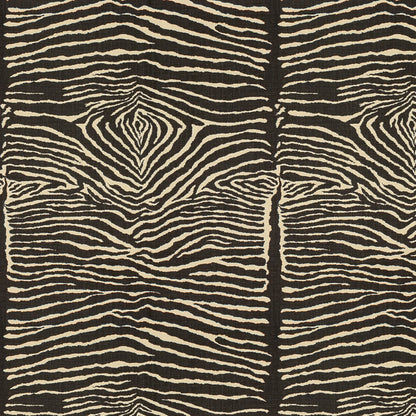 Le Zebre Linen Print Fabric by Brunschwig & Fils in Black