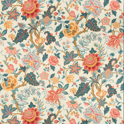 Nizam Cotton Print Fabric by Brunschwig & Fils in Red/Blue
