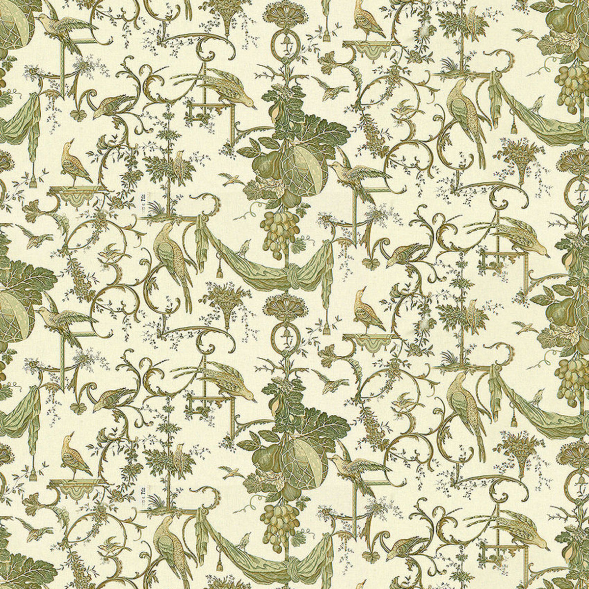 Kininvie Cotton Print Fabric by Brunschwig & Fils in Leaf On White