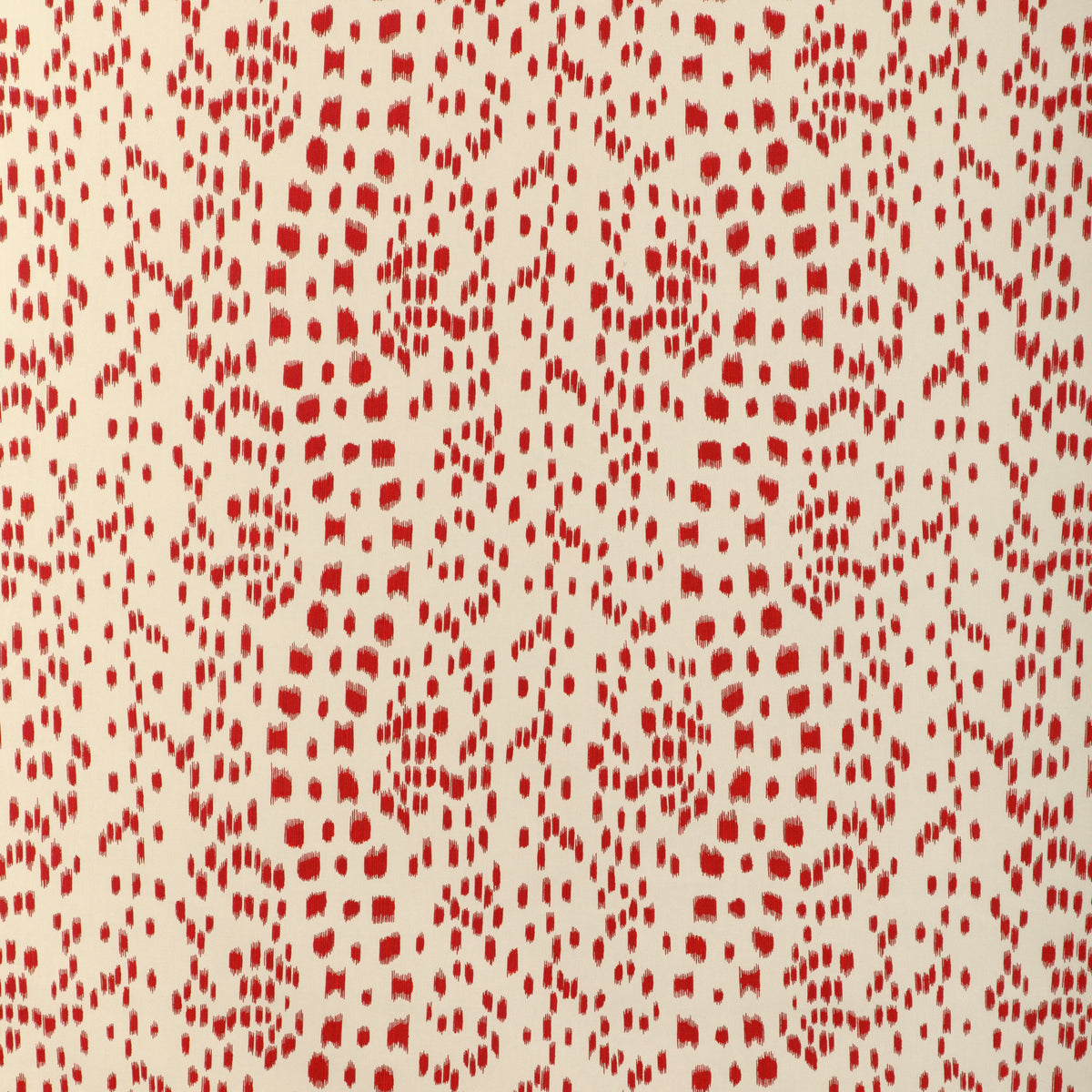 Les Touches Cotton Print Fabric by Brunschwig & Fils in Red