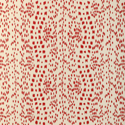 Les Touches Cotton Print Fabric by Brunschwig & Fils in Red