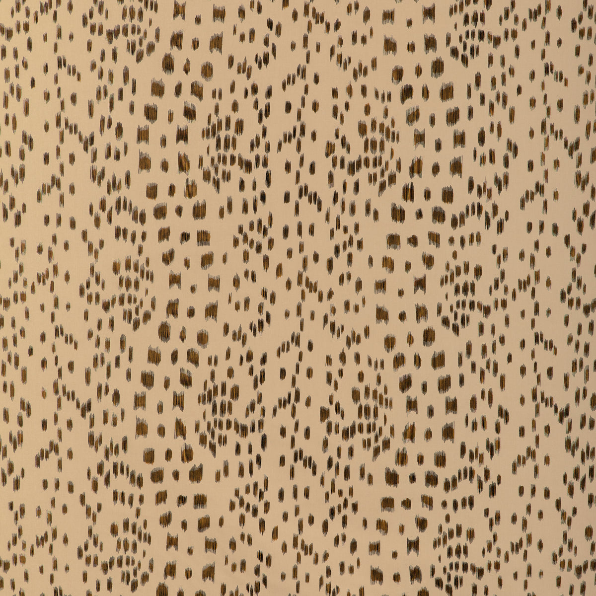 Les Touches Cotton Print Fabric by Brunschwig & Fils in Brown