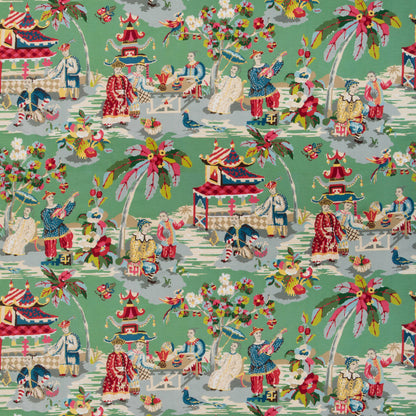 Xian Linen & Cotton Print Fabric by Brunschwig & Fils in Jade