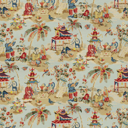 Xian Linen & Cotton Print Fabric by Brunschwig & Fils in Sky